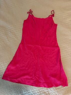 Anthropologie Pure + Good pink cowl neck silky slip midi dress